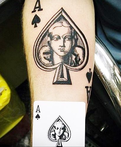 Tattoo of Spades. Signification de la combinaison de pique chez les femmes et les hommes.