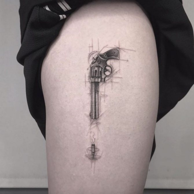 signification du tatouage du pistolet