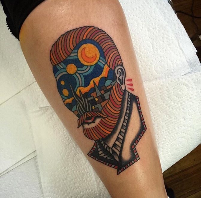 New Style Tattoo Based on Van Gogh Painting
