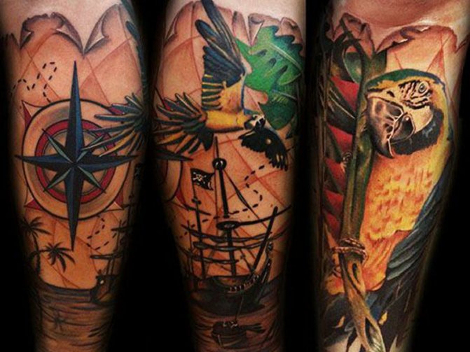 Tatouage d'un perroquet