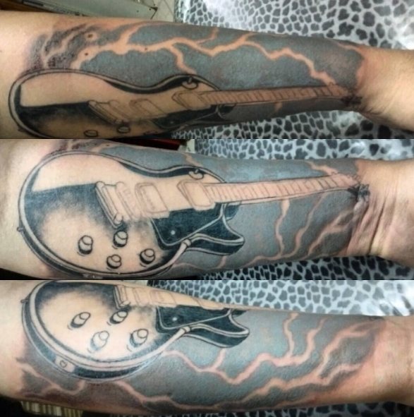 Tetování rockové kytary