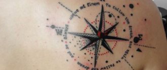 Tatuaje de la rosa de los vientos