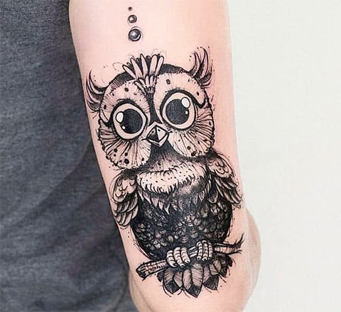 Tatouage d'une chouette