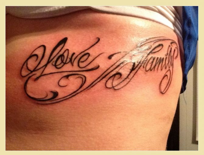 Tatouage significatif : J'aime ma famille