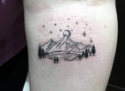 Tattoo en Dotwork stil tatovering på armen