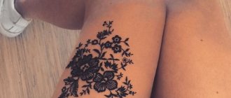 Tatouage de dentelle sur la jambe d'une fille
