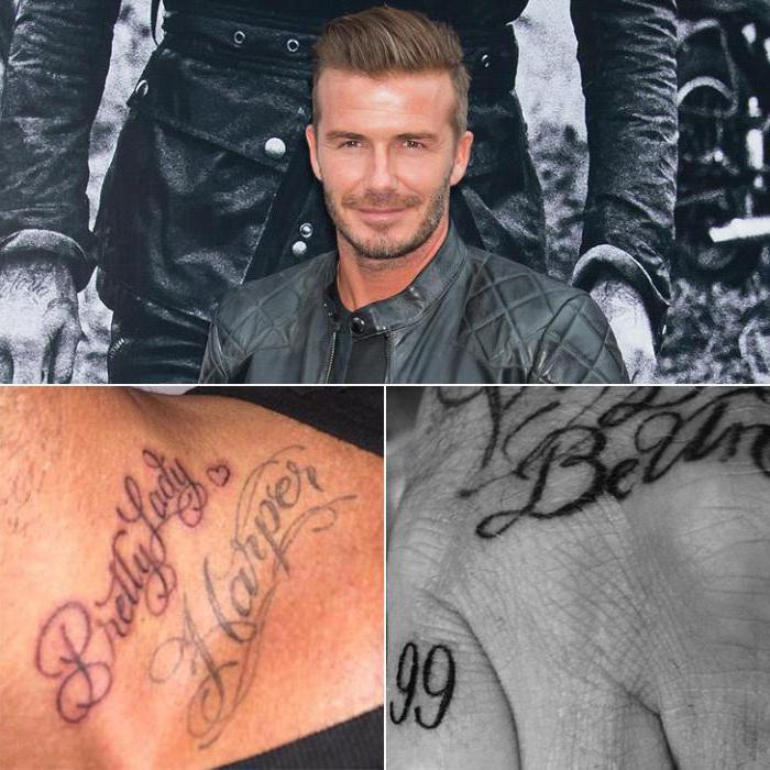Beckham back tattoos