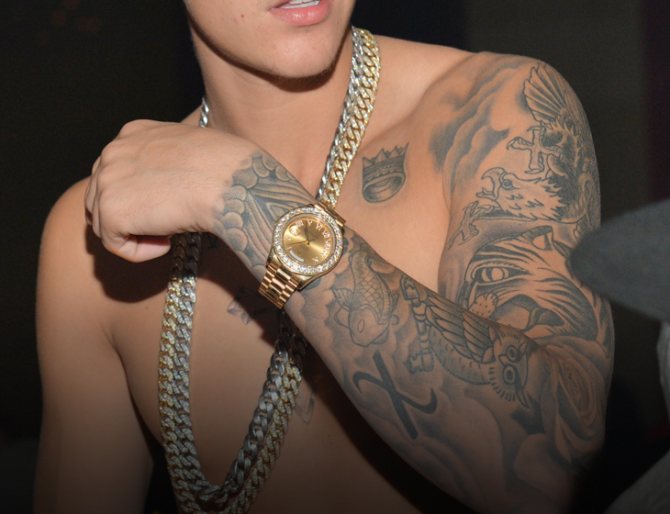Tatouages de Justin Bieber