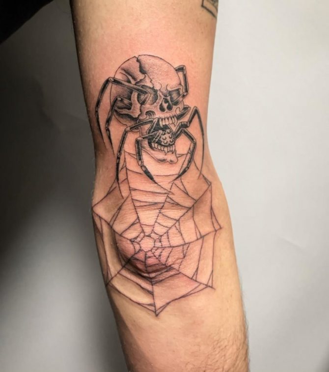 tatouages en forme de toile d'araignée