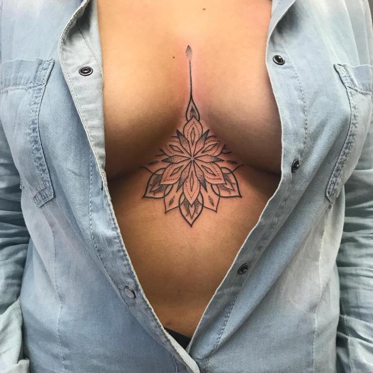 Tatouage sous la poitrine pour les filles
