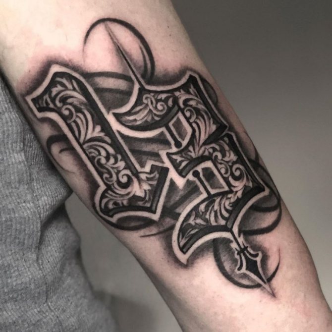 Tattoo of Roman numerals