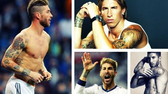 Tetování Sergia Ramose. Tetování fotografií