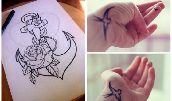 Временни татуировки. Как да си направим у дома: гел писалка, къна, боя, стикери, цветни и черно-бели, с молив за очи, маркер, с шаблон