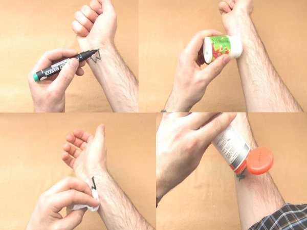 テンポラリータトゥー。家庭での作り方:ジェルペン、ヘナ、絵の具、シール、カラーと白黒、目には鉛筆で、マーカーで、ステンシルで