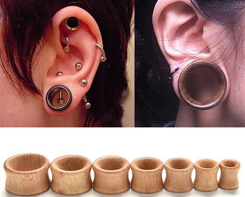 Des tunnels dans les oreilles des filles. Images, vergetures, soins