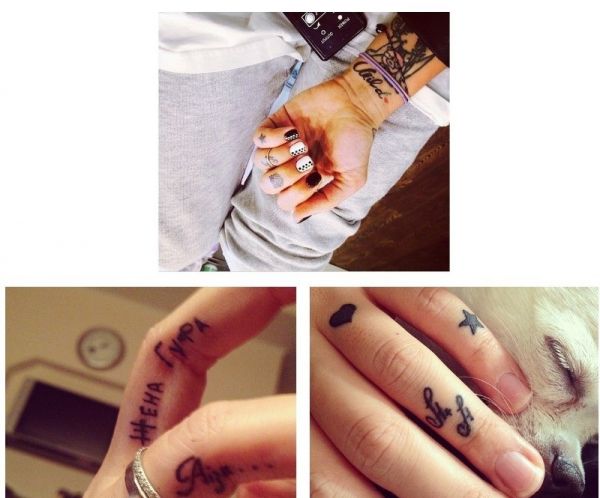 Három fotó Aiza Dolmatova tetoválásáról