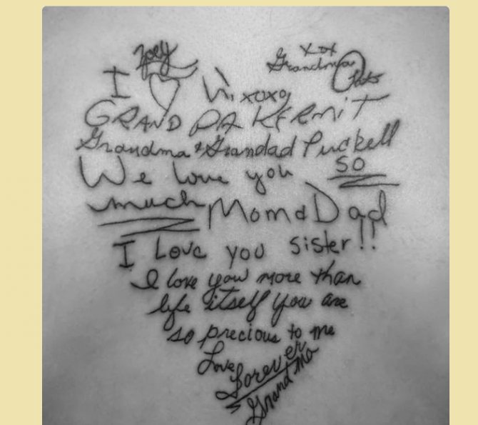 Tatouages familiaux émouvants