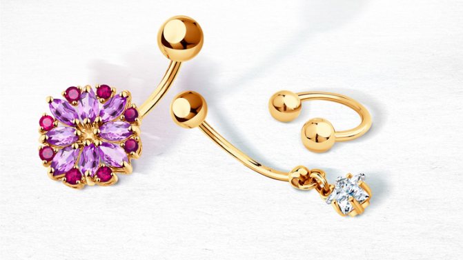 Zlaté piercingové šperky