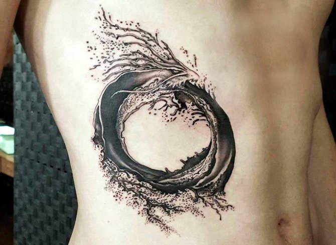 Ouroboros tattoo. Sketch, meaning around arm, leg, wrist, back, neck