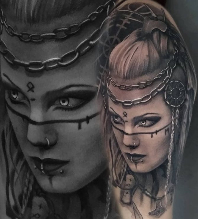 Valkyrie slaavi tätoveeringu visand