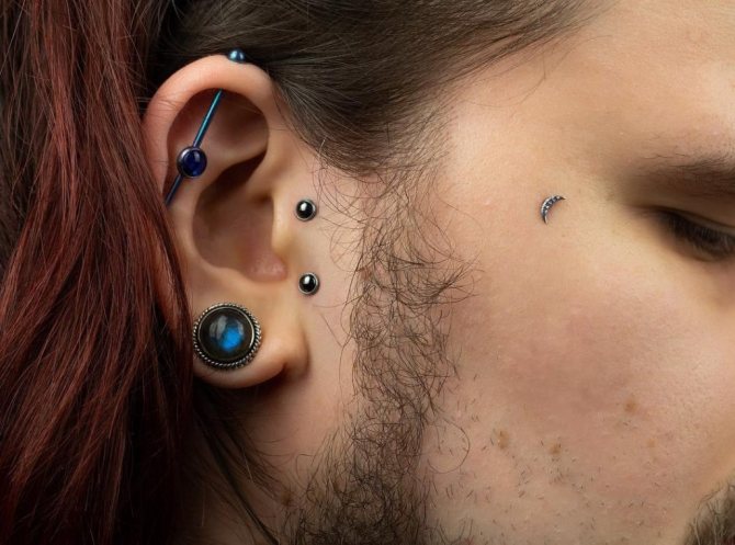 types de piercing d'oreille