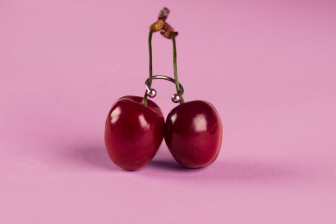 cerises avec des piercings