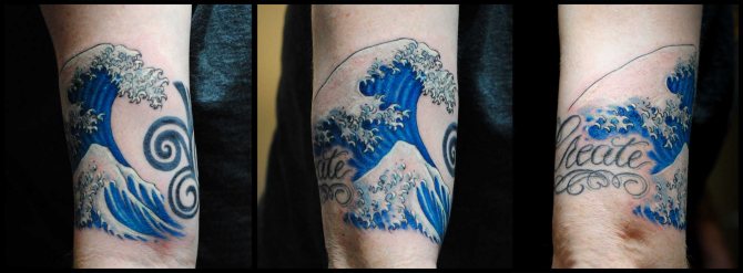 Hullám tetoválás realizmus