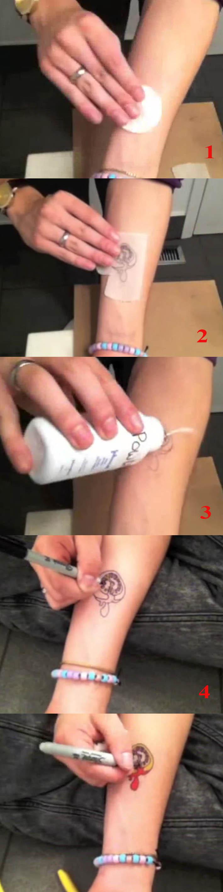 Временна татуировка с писалка Sharpie