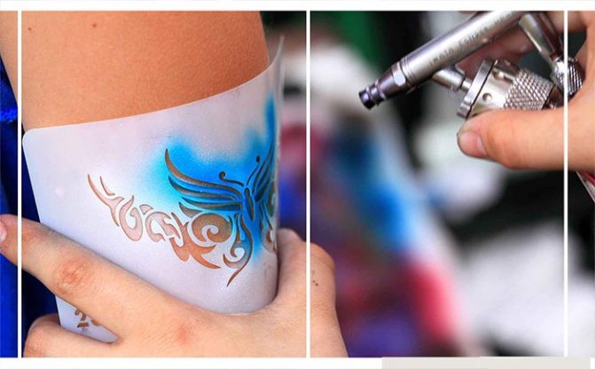 Sélectionner le tatouage temporaire à l'aérographe