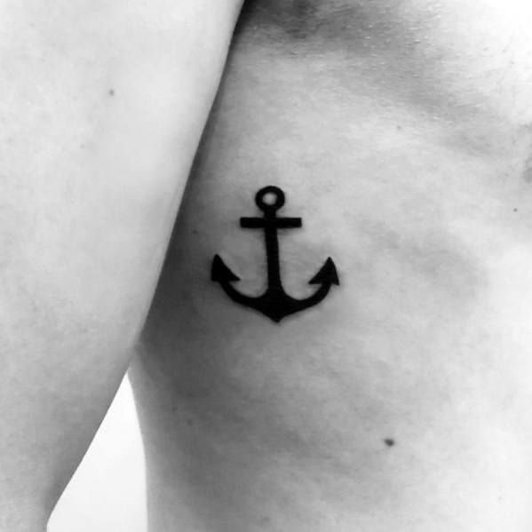 Anchor on the ribs tattoo