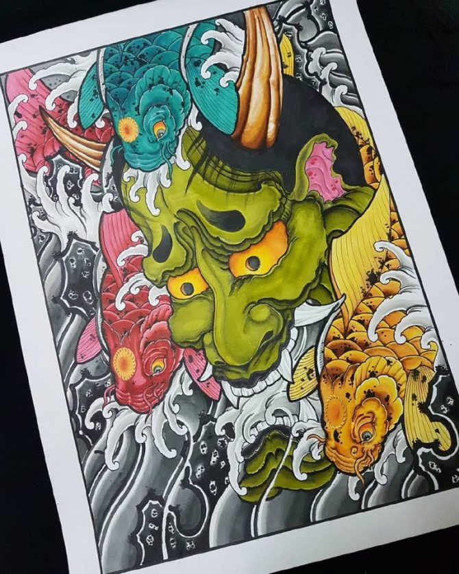 Japanese hanya demon mask