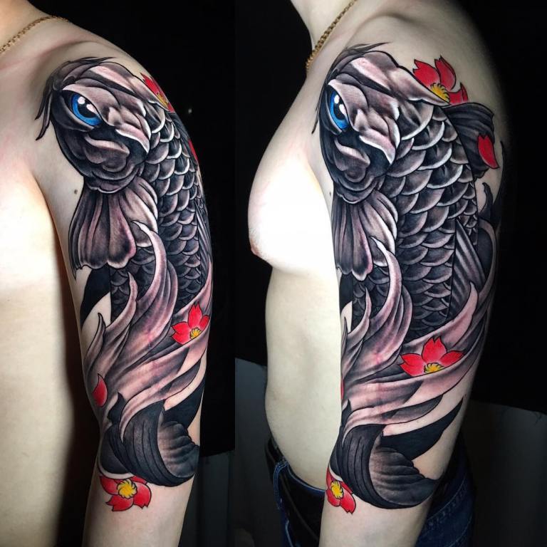 Japanese carps drawings