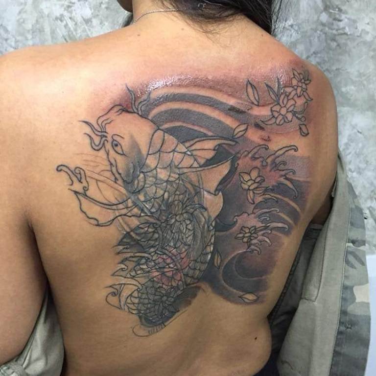 Japanese carp drawing