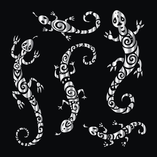 Маорски татуировки гущер