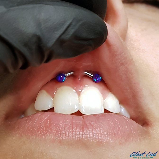 Lip piercing healing