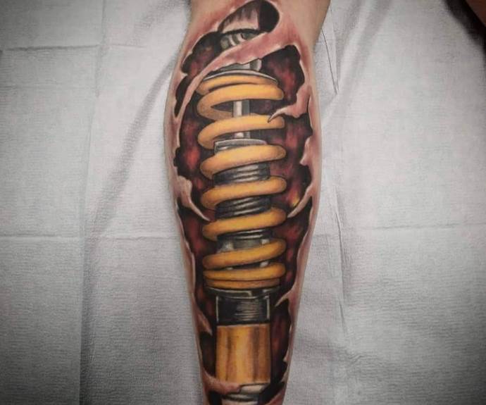 yellow shock absorber