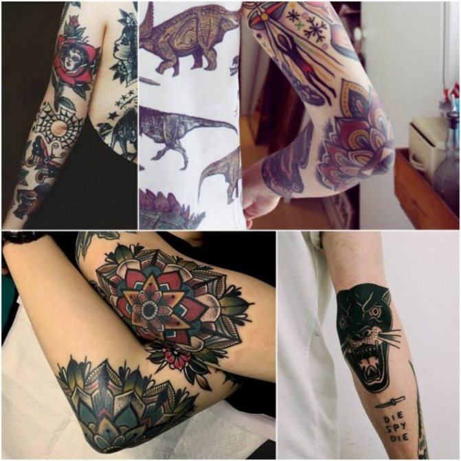 tatouages de femmes sur le poignet - coude de femmes - tatouages sur le coude de filles