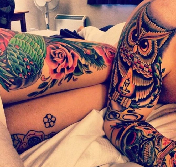 Signification d'un tatouage de chouette sur le cou d'un homme