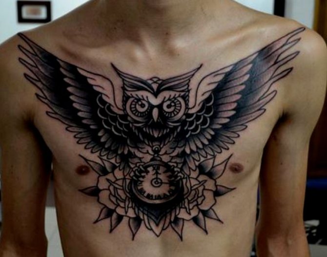 Signification du tatouage de chouette sur le cou d'un homme