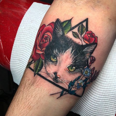 Σημασία του τατουάζ γάτας για κορίτσια και άνδρες, αιγυπτιακές γάτες, σφίγγα, κεφάλι γάτας, μαύρο, φτερά, πόδια