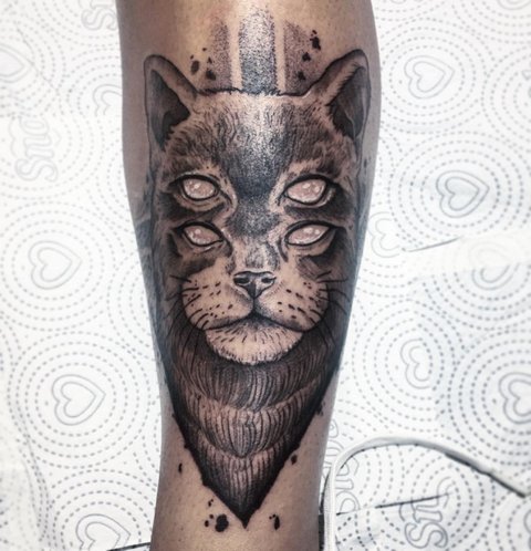 Σημασία του τατουάζ γάτας για κορίτσια και άνδρες, αιγυπτιακές γάτες, σφίγγα, κεφάλι γάτας, μαύρο, φτερά, πόδια