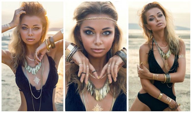 Des motifs dorés pour un look de plage